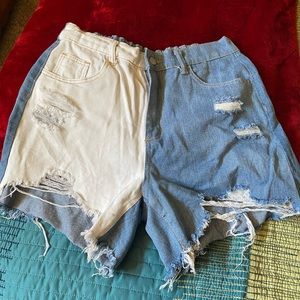 Split colored shorts